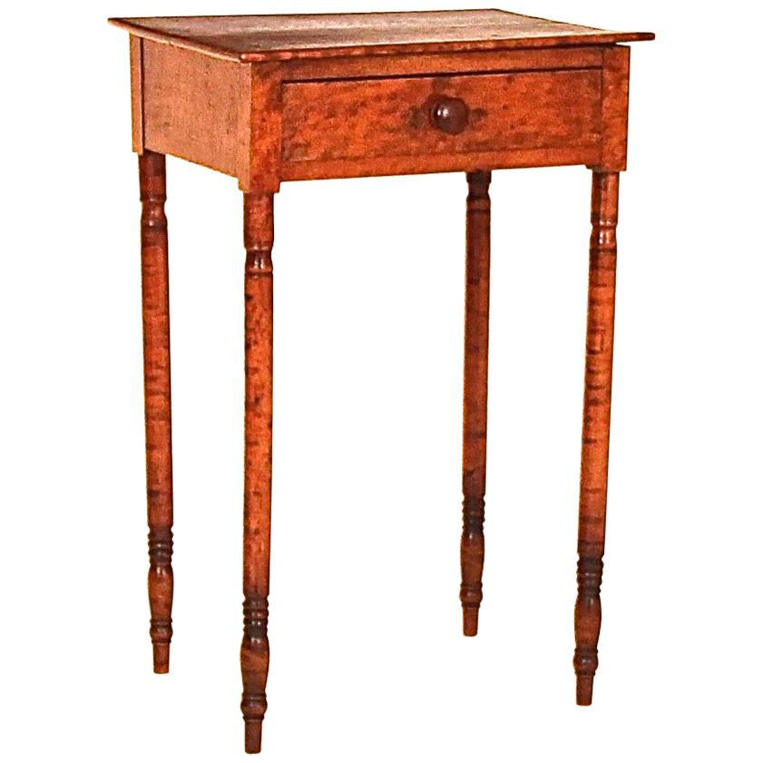 Birdseye and Tiger Maple Sheraton One Drawer Stand