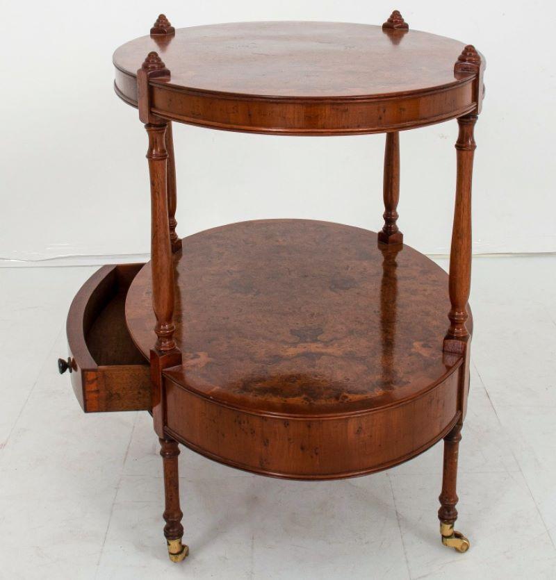 19th Century Birdseye Birch Oval Tiered Table For Sale