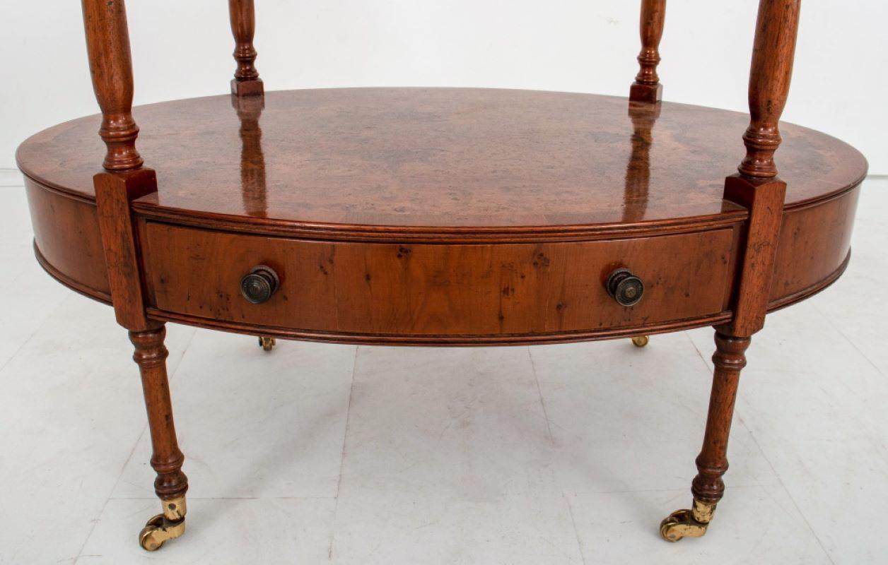 Birdseye Birch Oval Tiered Table For Sale 1