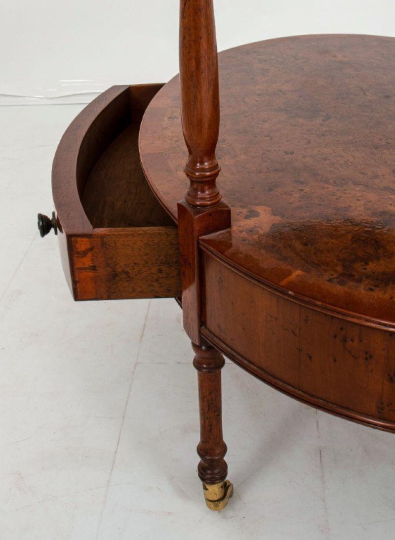 Birdseye Birch Oval Tiered Table For Sale 2