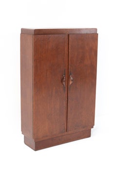 Birdseye Maple Art Deco Amsterdam School Cabinet by 't Woonhuys Amsterdam, 1920s
