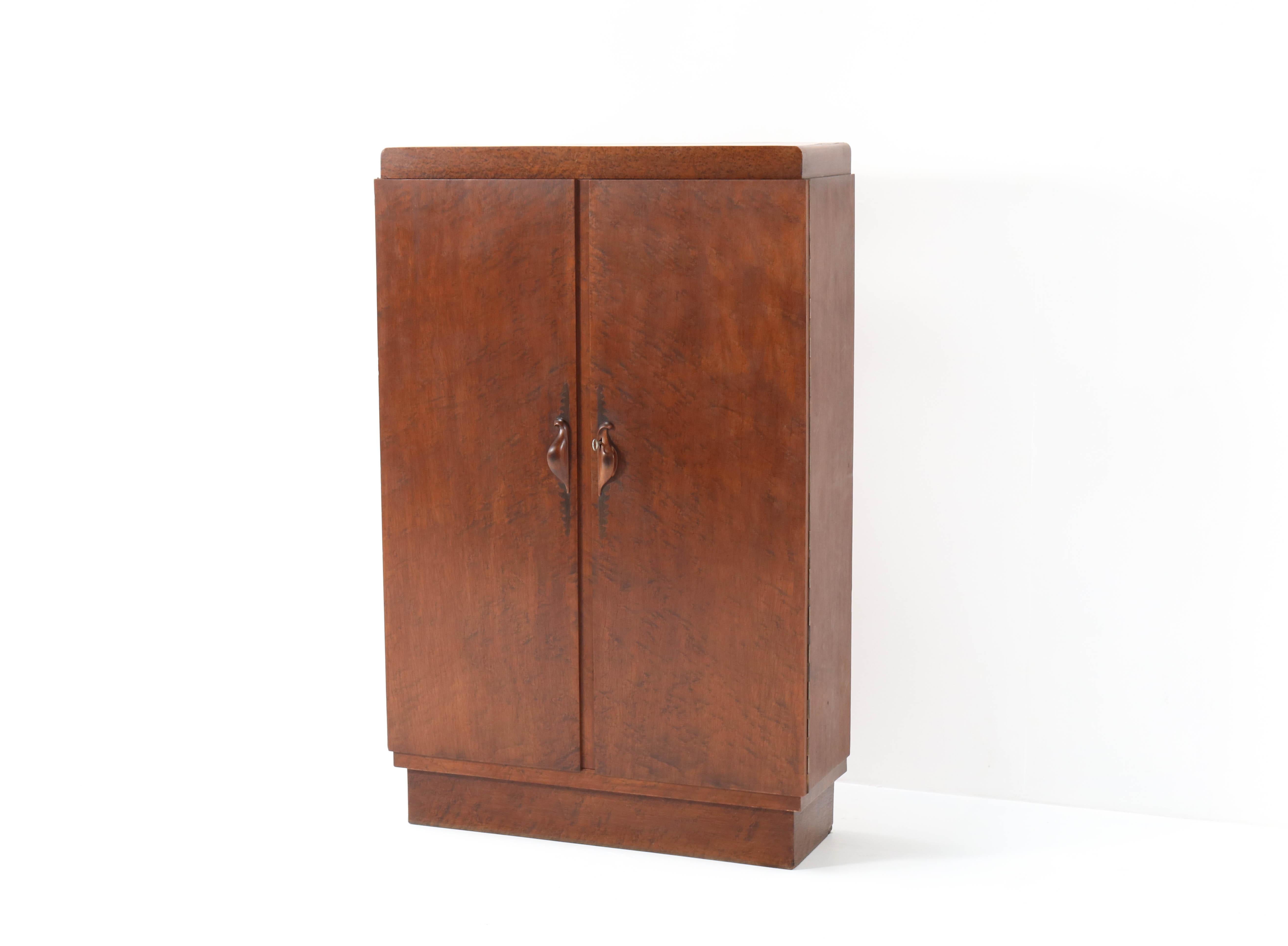 Birdseye Maple Art Deco Amsterdam School Cabinet by 't Woonhuys Amsterdam, 1920s For Sale 1