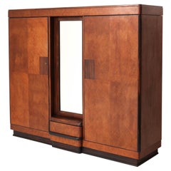 Birdseye Maple Art Deco Haagse School Armoire or Wardrobe by Anton Lucas, 1920s