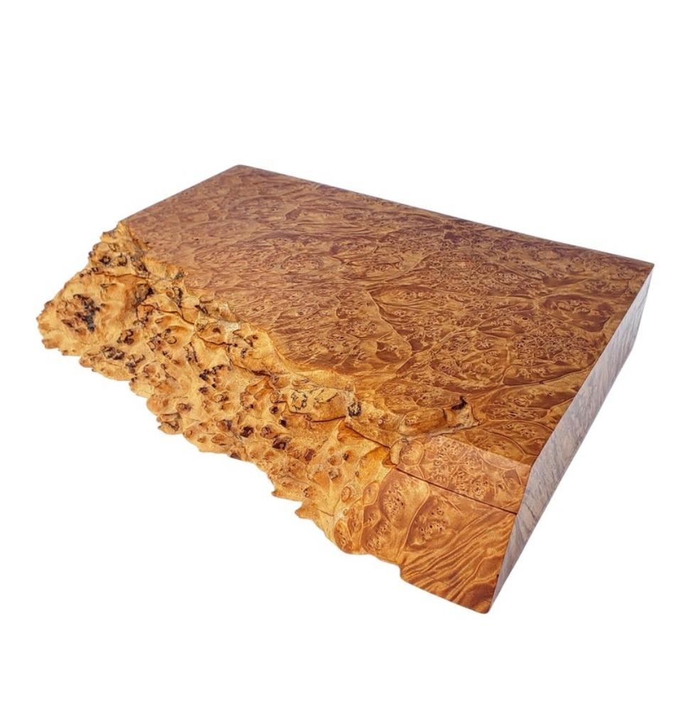 Hand-Carved Birdseye Maple Box by Michael Elkan For Sale