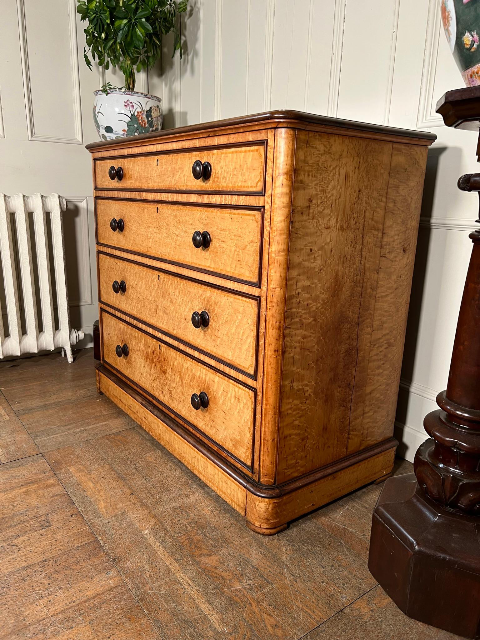 19th Century Birdseye Maple Chest of Drawers For Sale