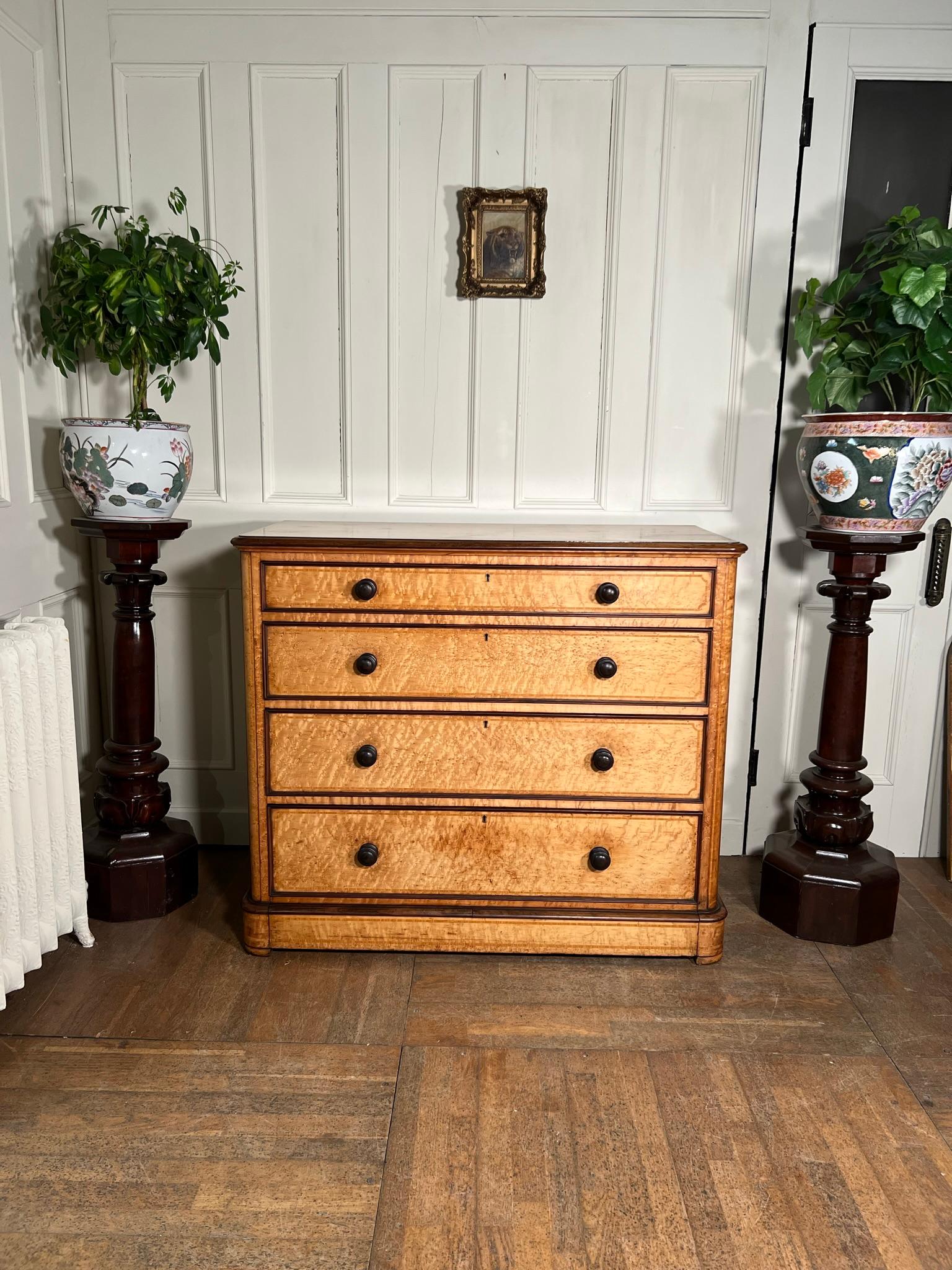 Birdseye Maple Chest of Drawers For Sale 3