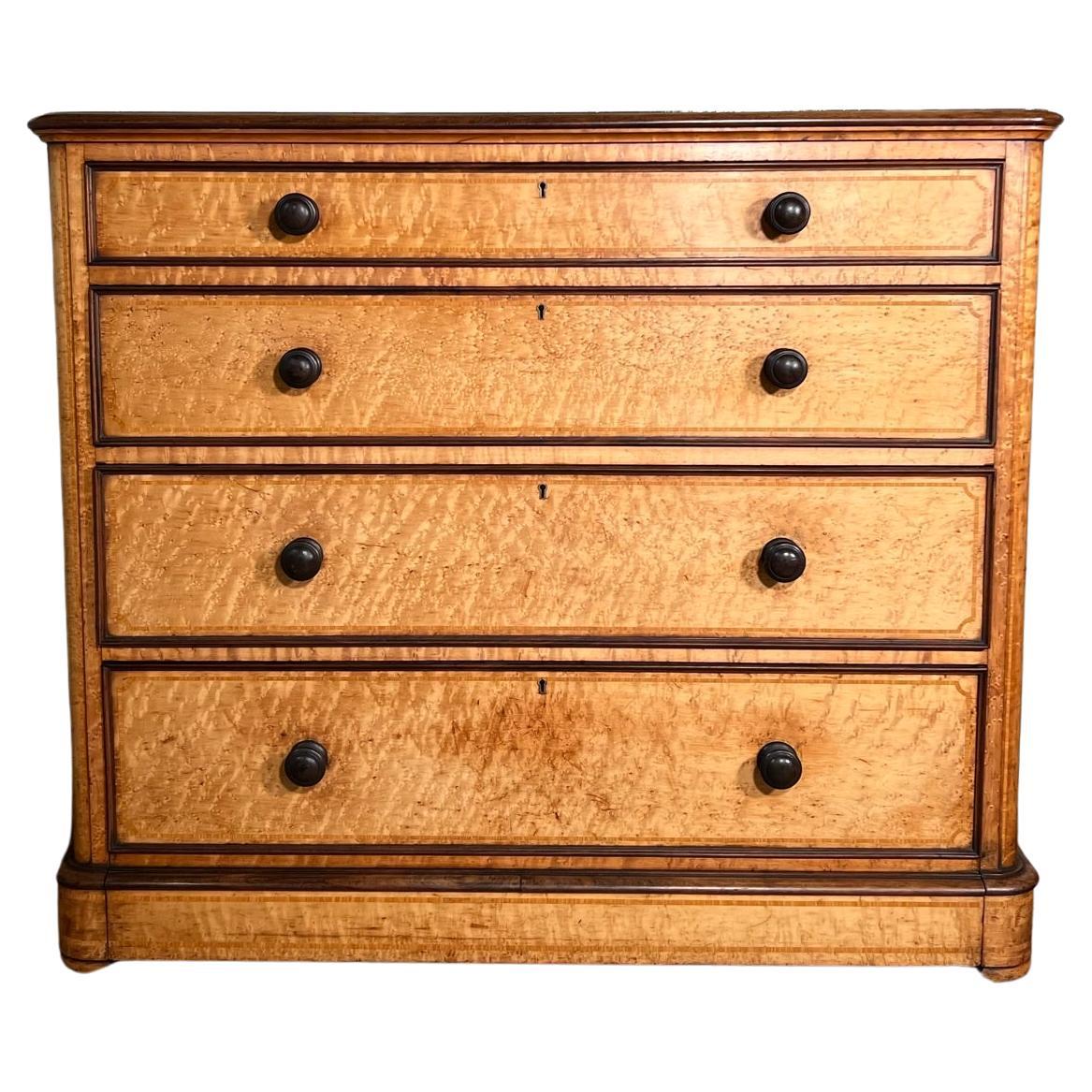 Birdseye Maple Chest of Drawers For Sale