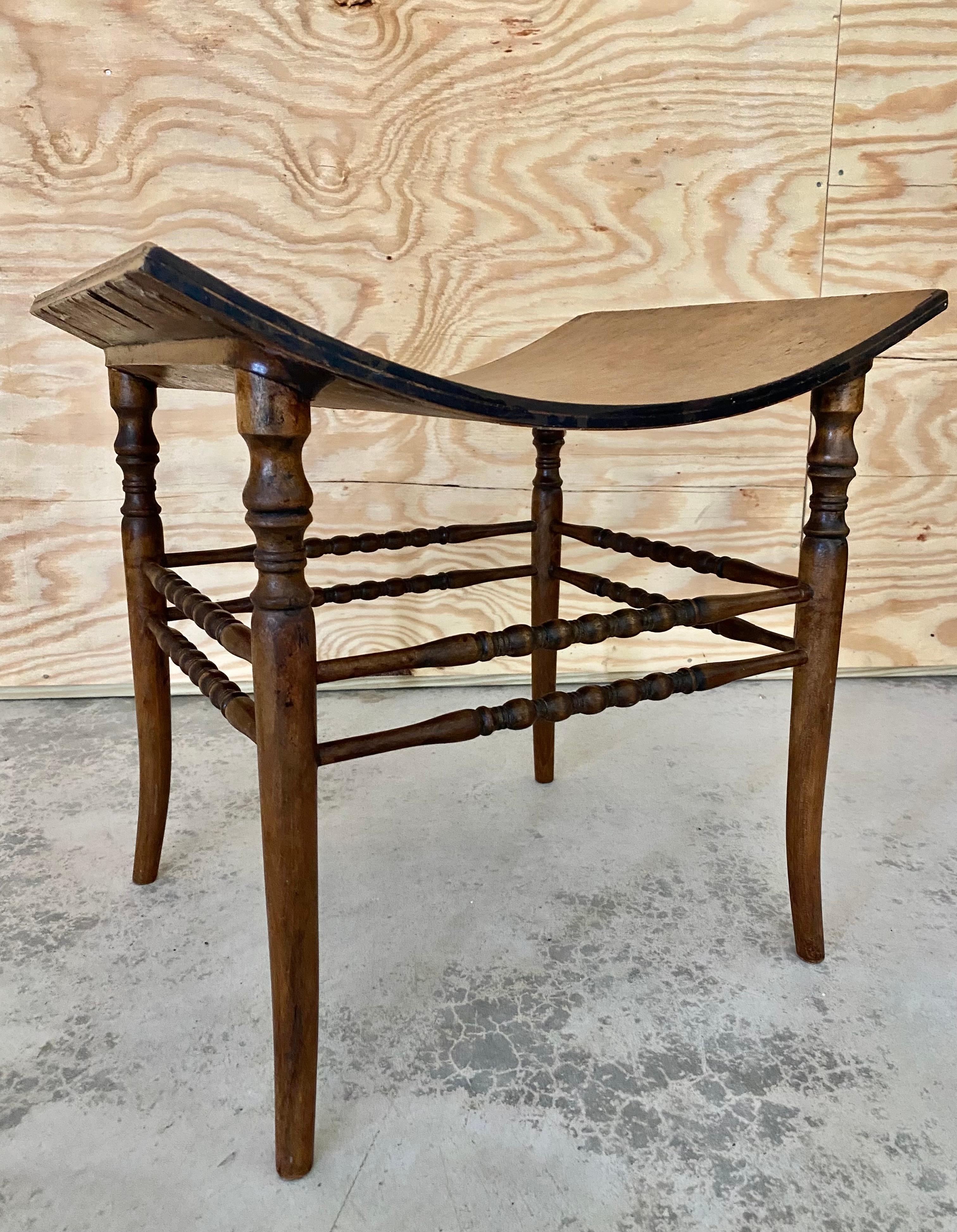 Birdseye Maple Egyptian Revival Thebes Stool For Sale 6