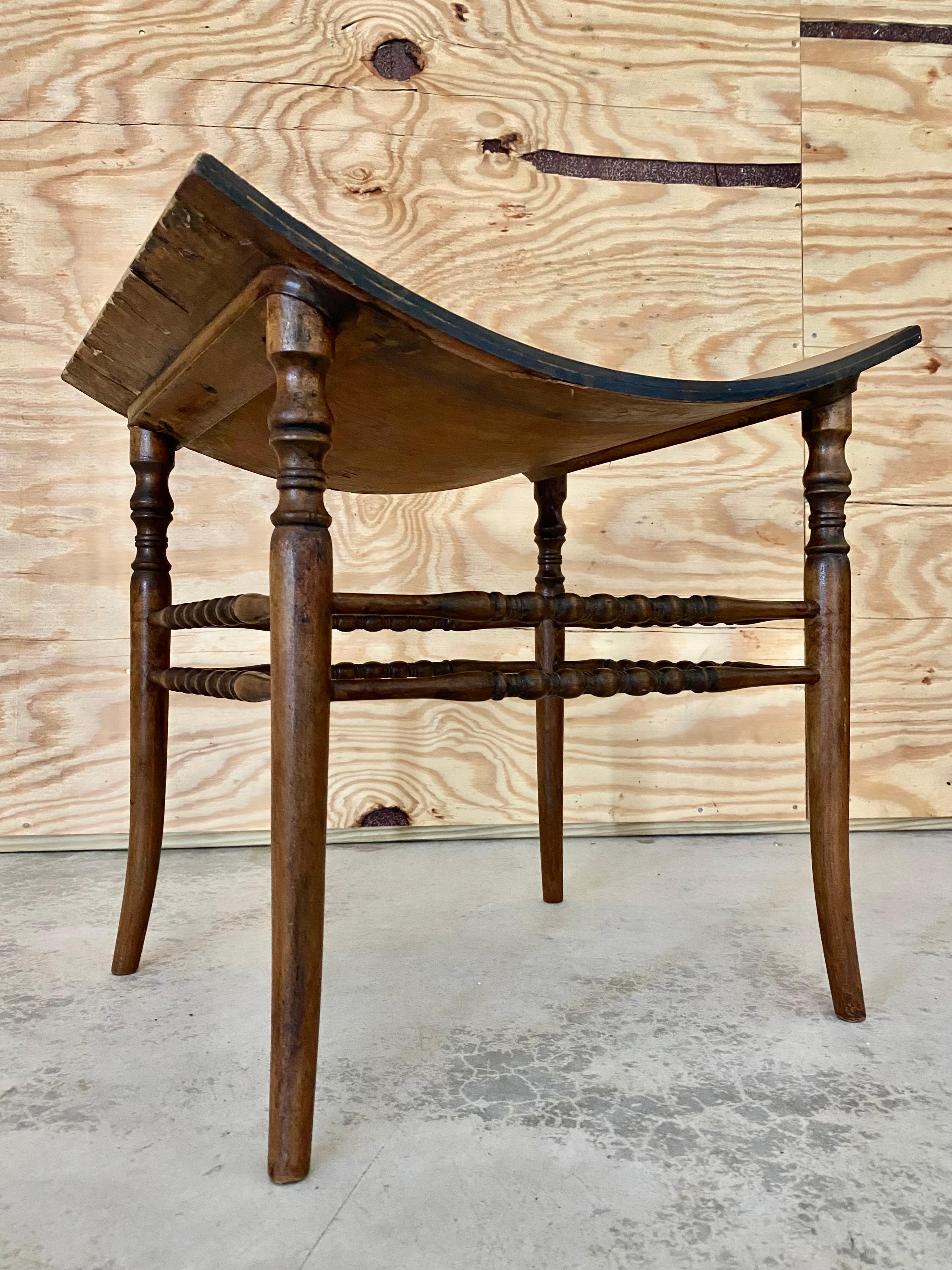Birdseye Maple Egyptian Revival Thebes Stool For Sale 7