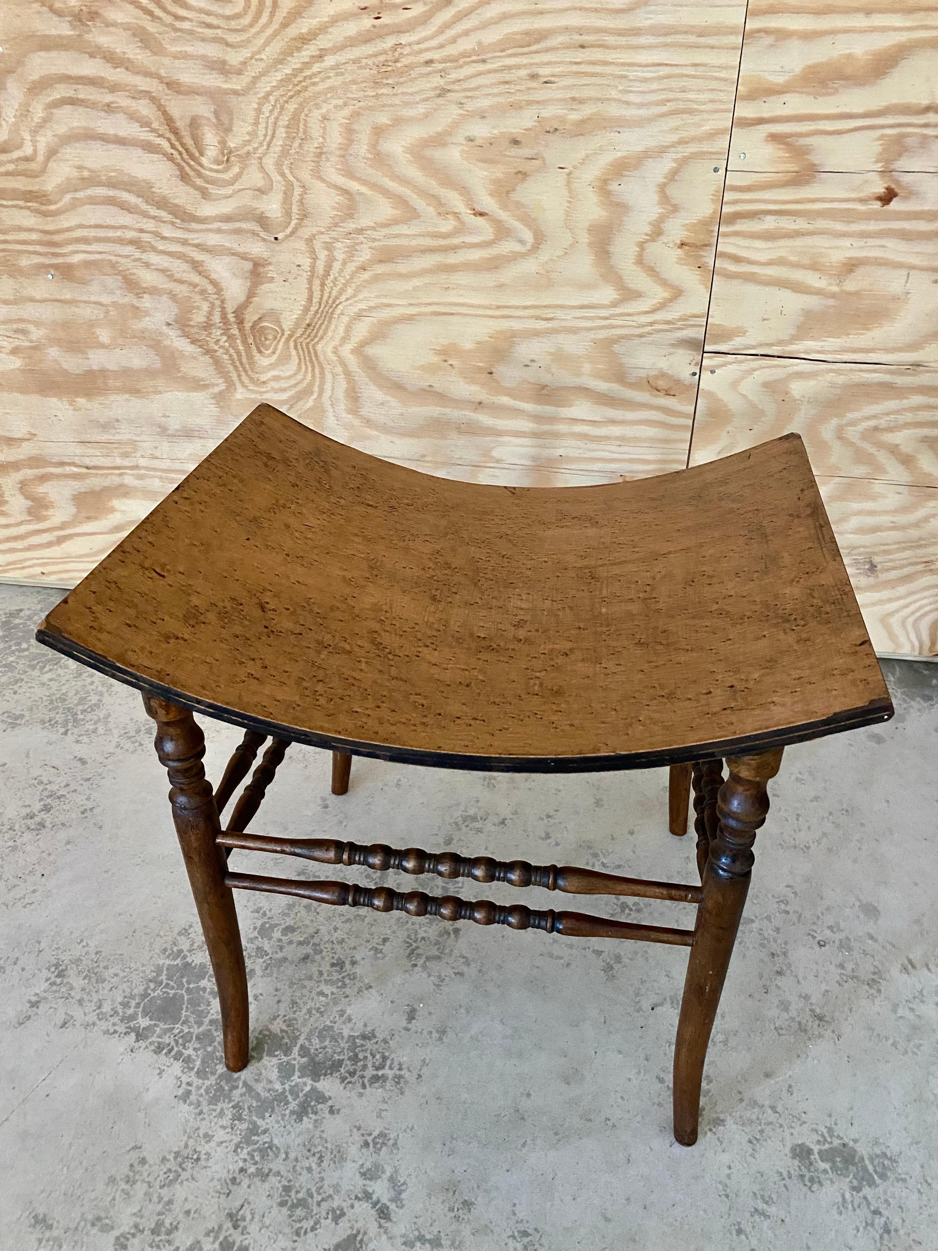 Birdseye Maple Egyptian Revival Thebes Stool For Sale 8