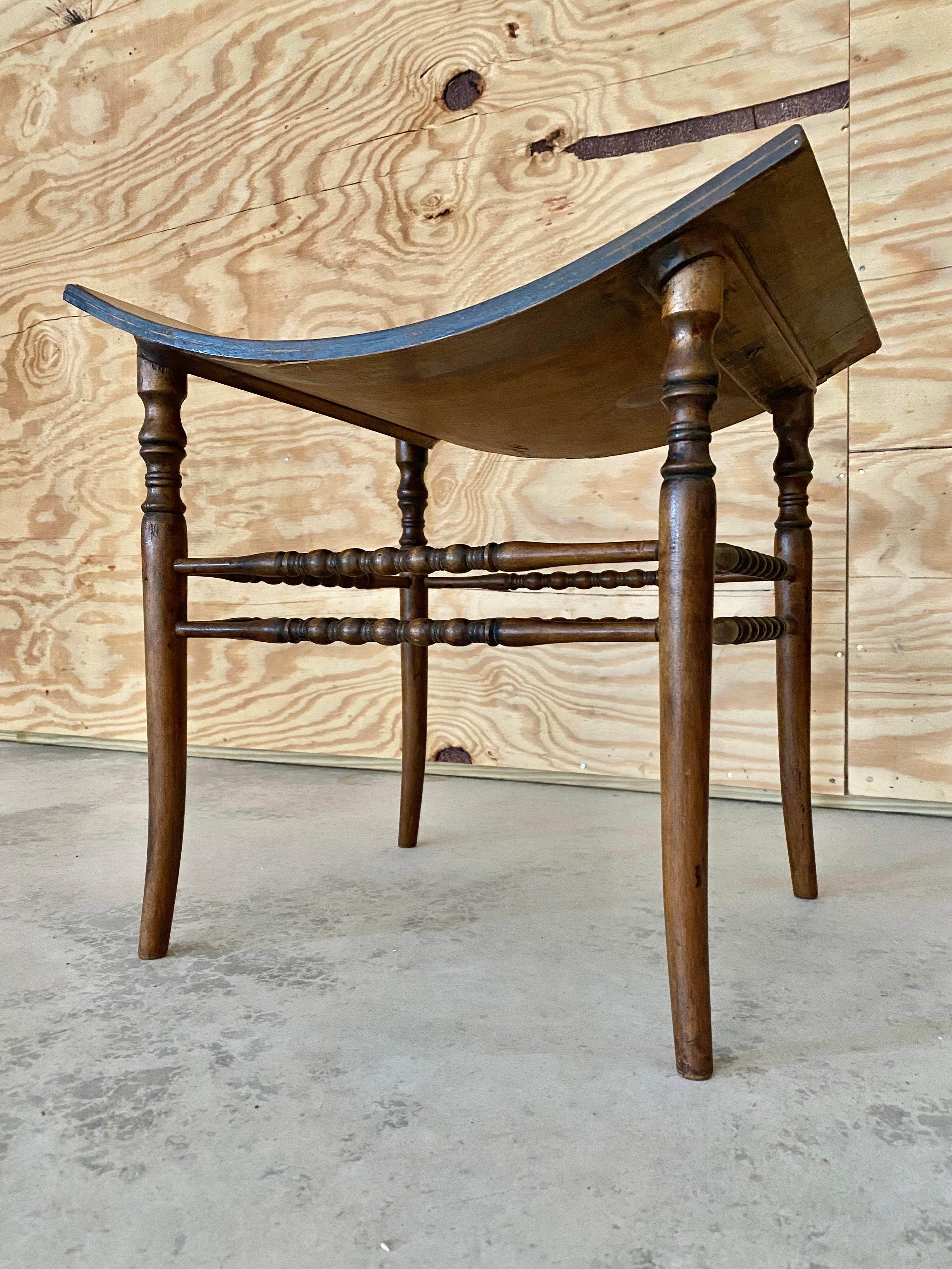 Birdseye Maple Egyptian Revival Thebes Stool For Sale 9