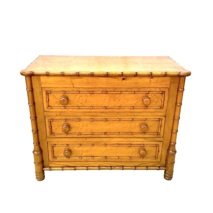 Birdseye Maple Faux Bamboo Commode
