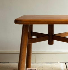 Birdseye Maple Square Top Side Table,  1940s