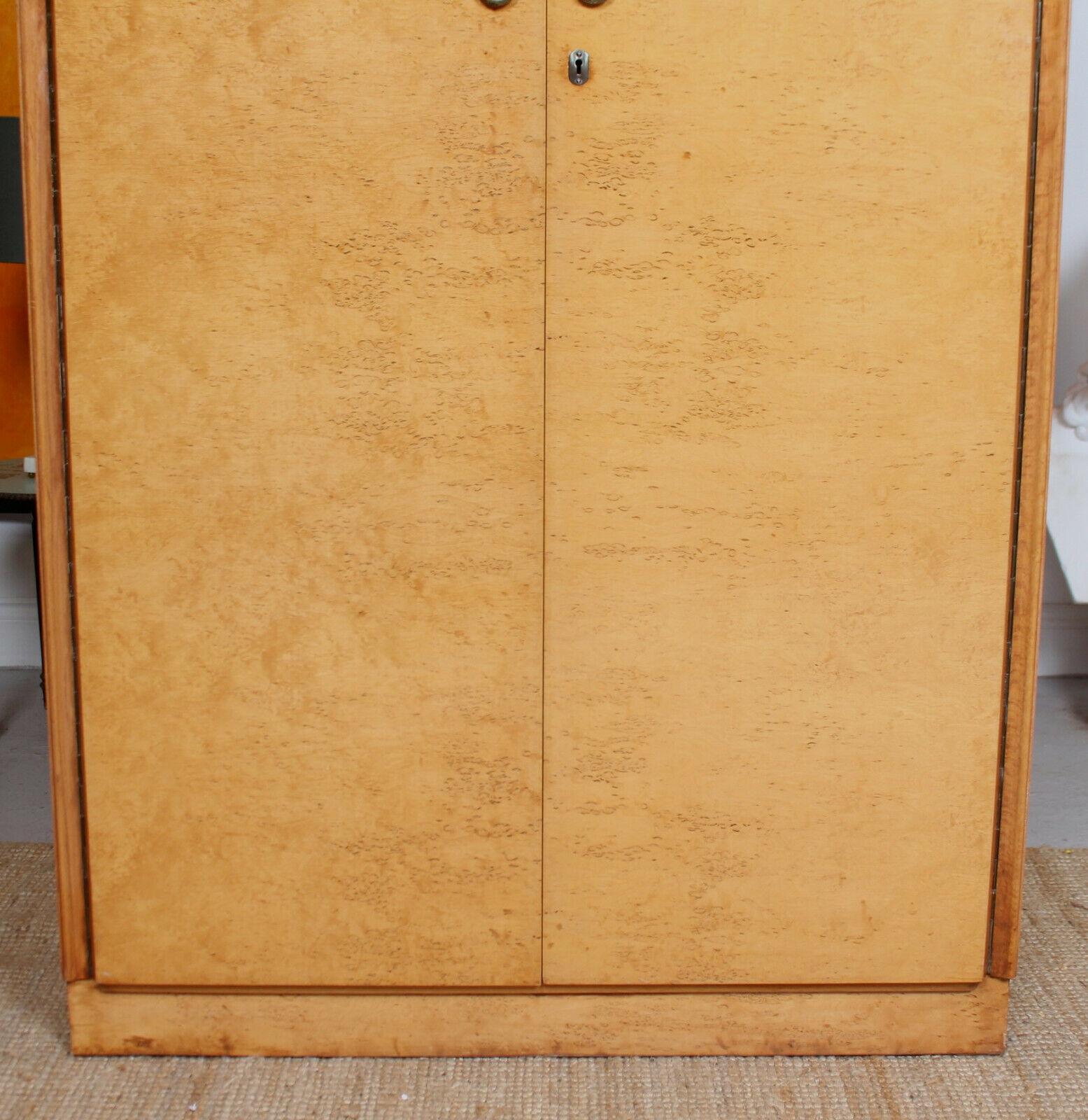 Bird's-Eye Maple Wardrobe Art Deco Gents Compactum In Good Condition For Sale In Newcastle upon Tyne, GB