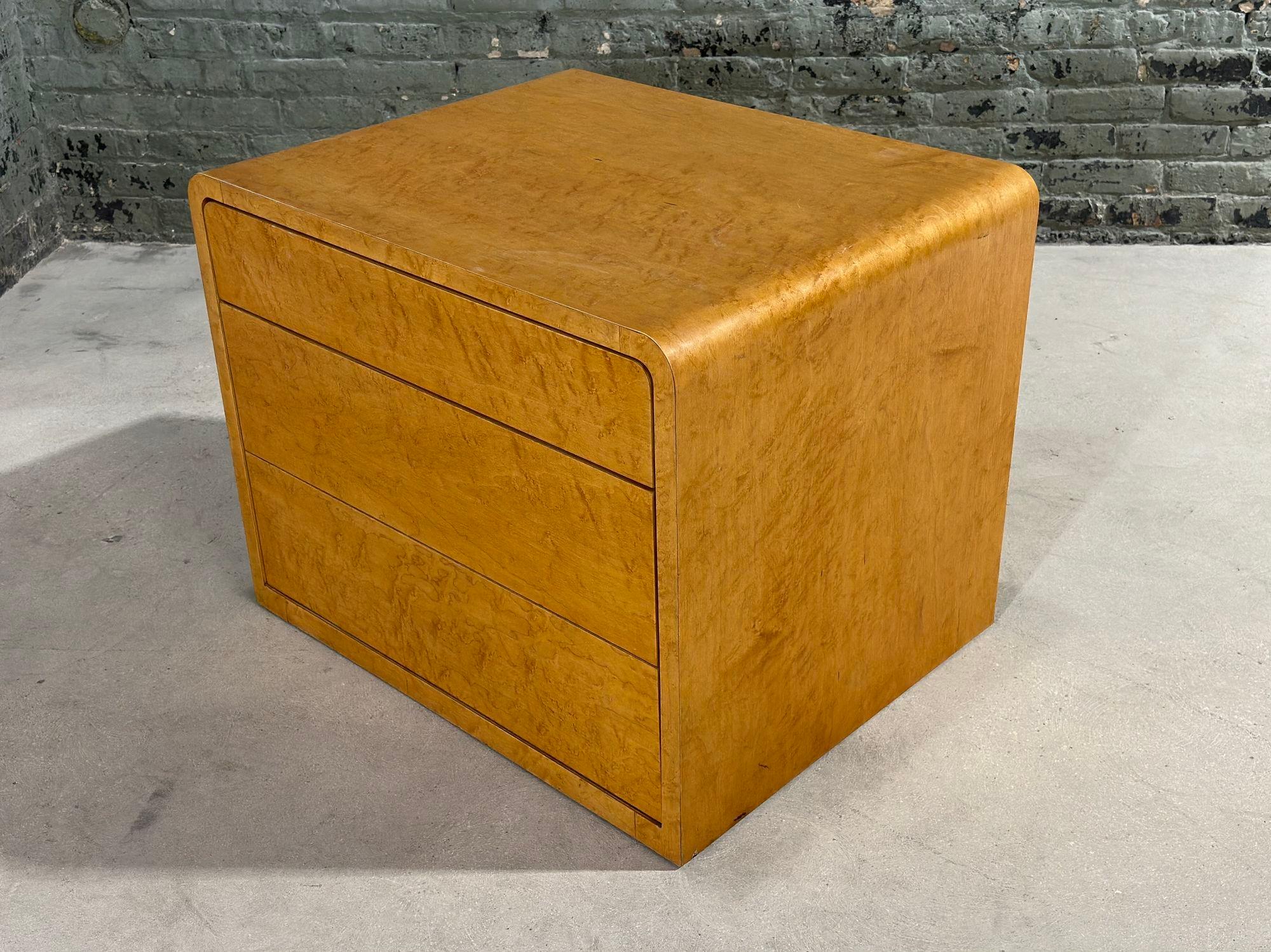 Late 20th Century Birdseye Maple Waterfall Night Stand/End Table, 1970 For Sale