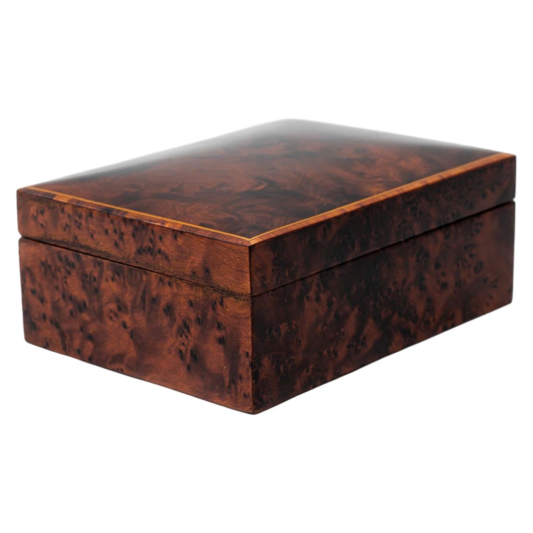 Birdseye wood box with inlays on the edges vienna around 1920s