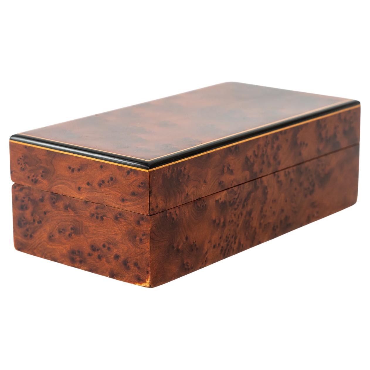 Birdseye wood box with inlays on the edges vienna around 1920s