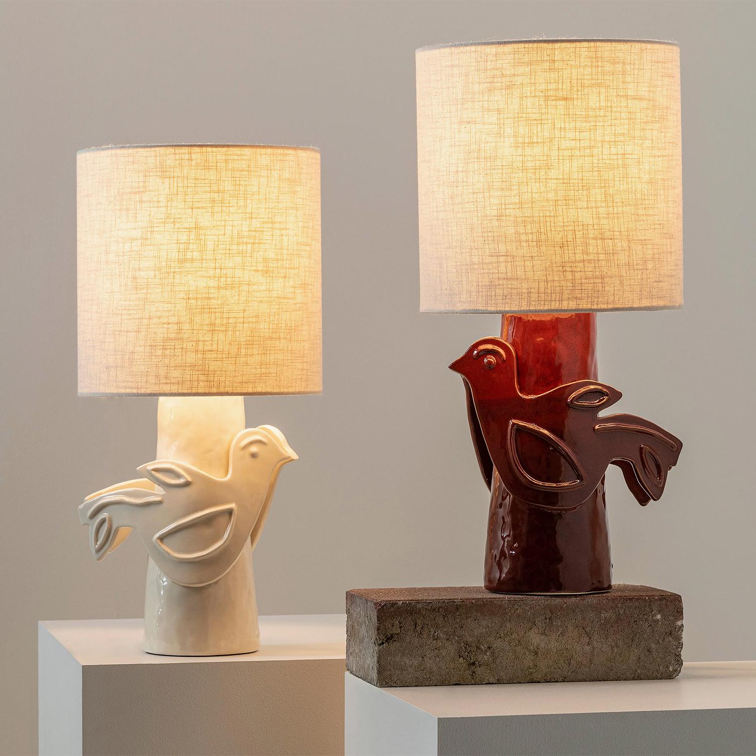 Lampe à poser Birdy rouge foncé en vente 3