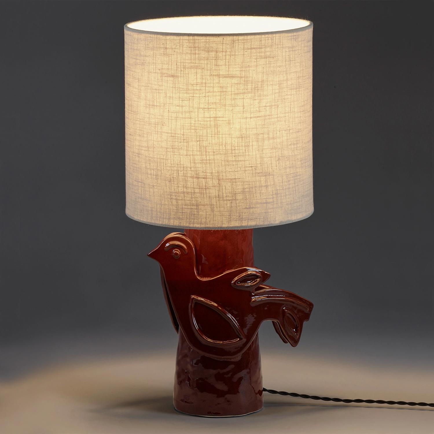 Belge Lampe à poser Birdy rouge foncé en vente