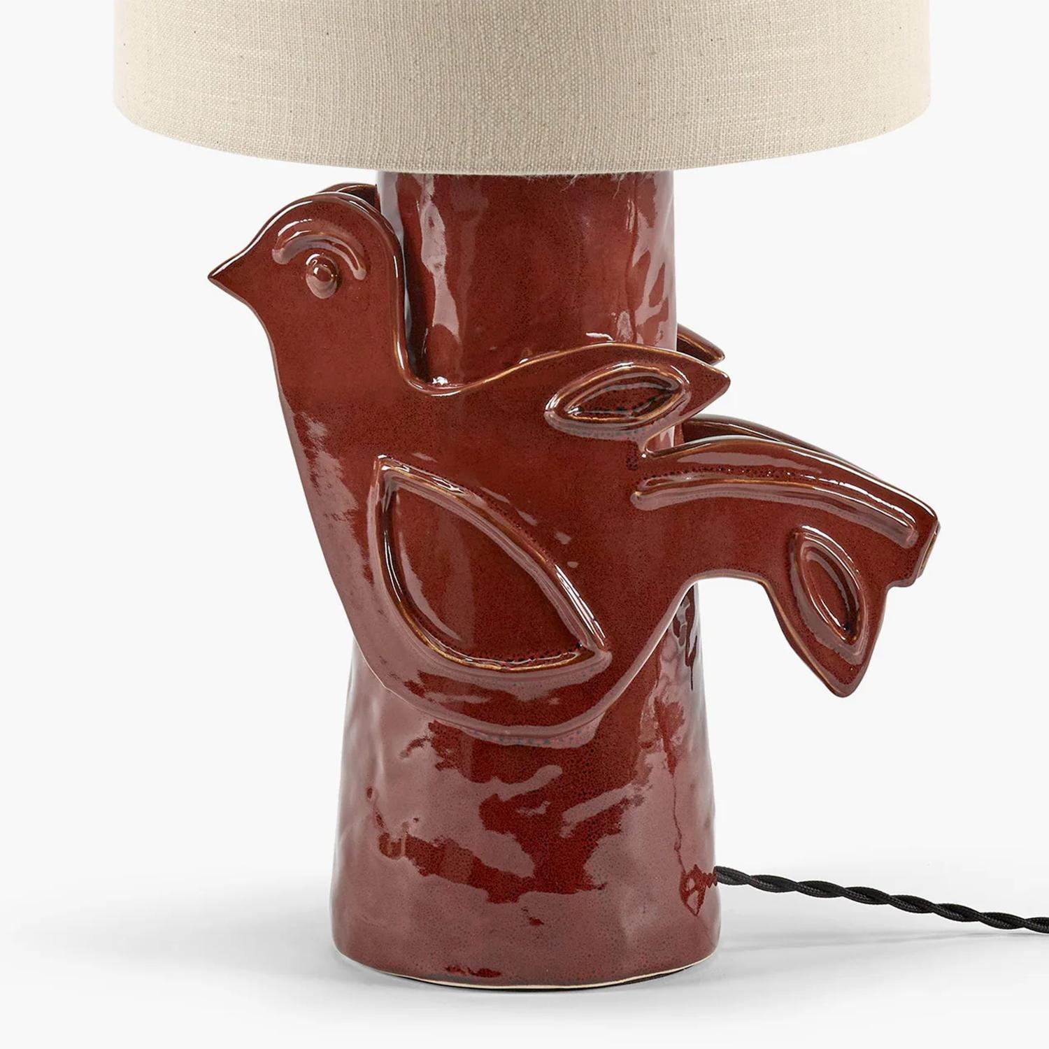 Fait main Lampe à poser Birdy rouge foncé en vente