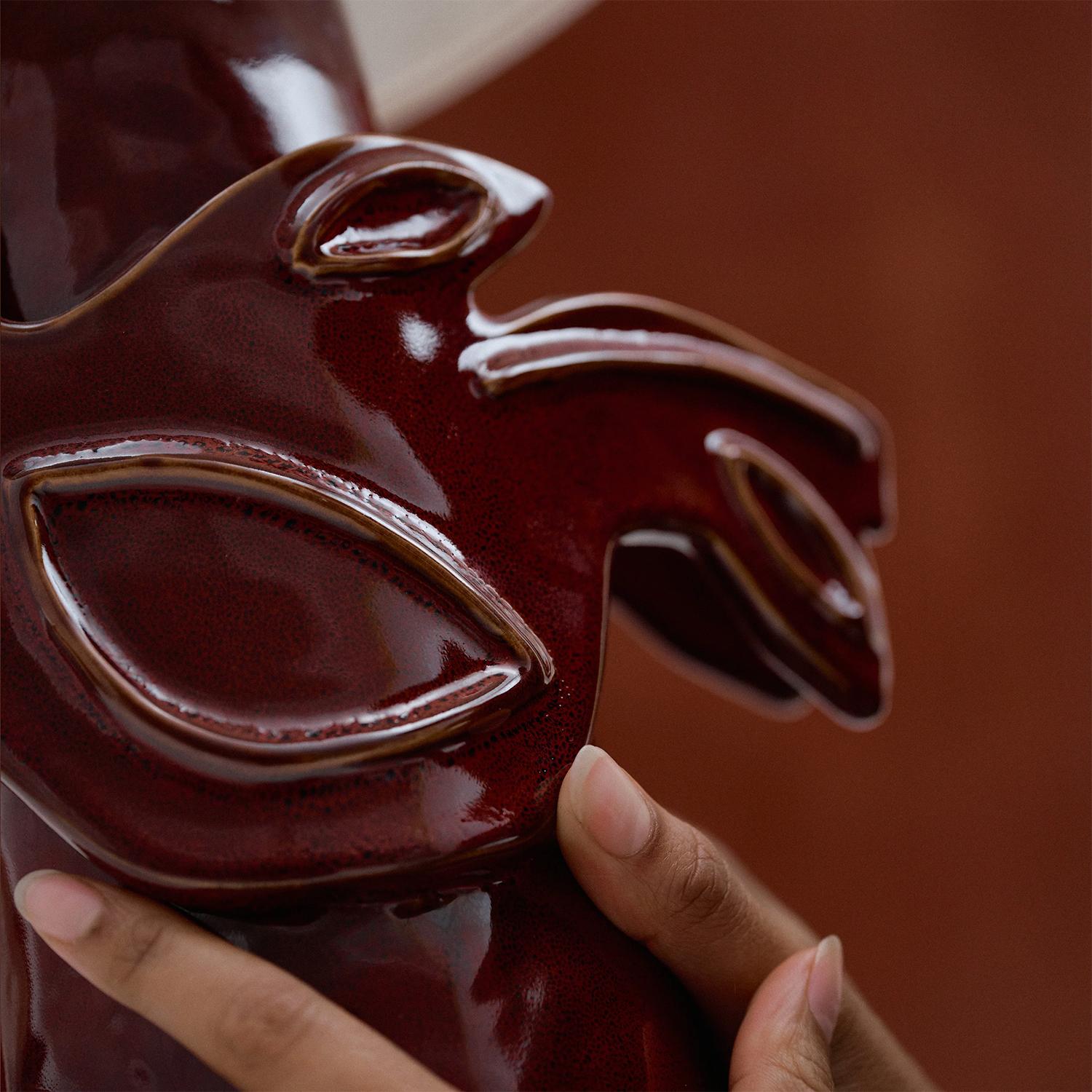 Lampe à poser Birdy rouge foncé en vente 1