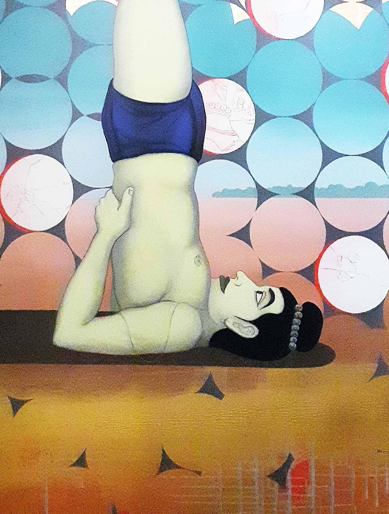 Zeitgenössischer indischer Künstler „In Stock“, Acryl auf Leinwand, Vision der Vision – Painting von Birendra Pani