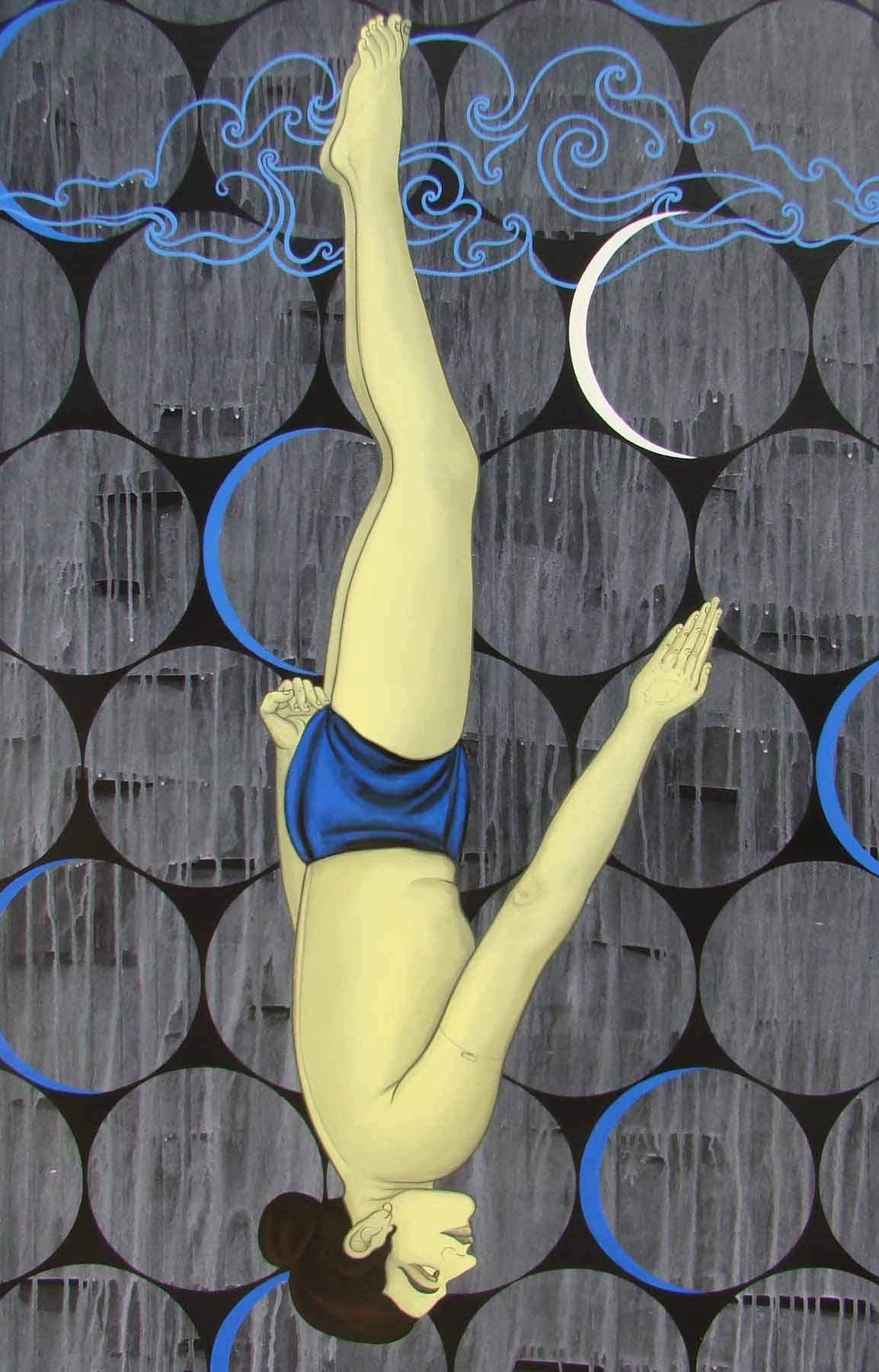 Ohne Titel, Acryl auf Leinwand von zeitgenössischem indischen Künstler „In Stock“ (Zeitgenössisch), Painting, von Birendra Pani