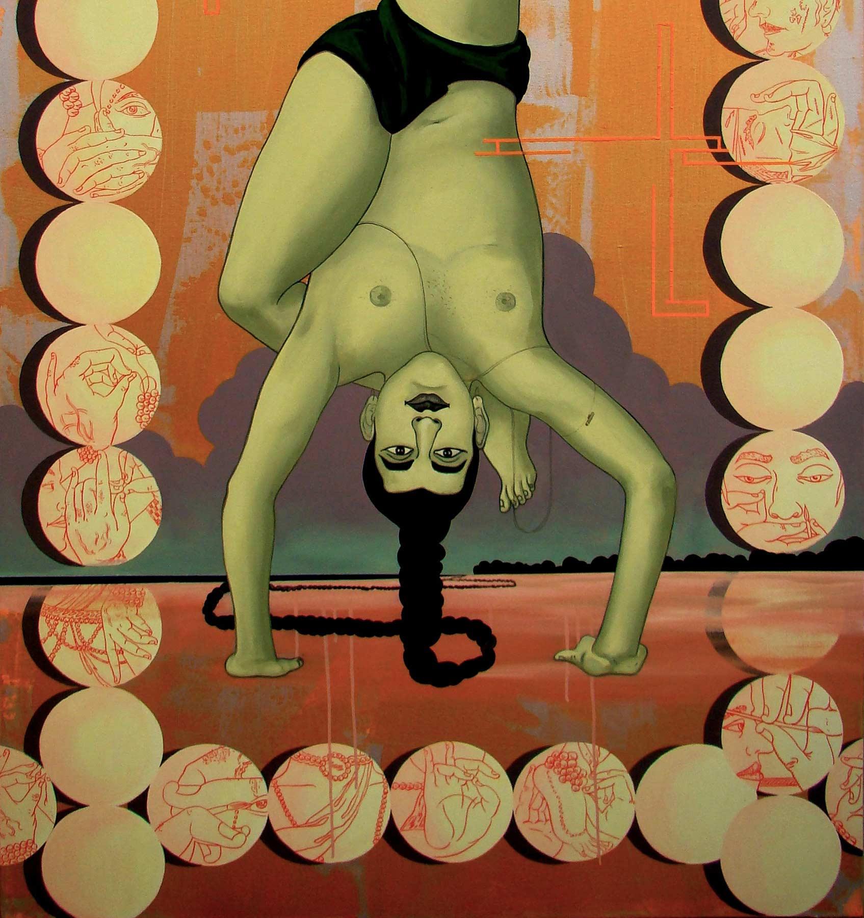Birendra Pani  - Junge Tänzer mit Mahanadi - 66 x 42 Zoll (ungerahmt)
Acryl auf Leinwand , 2009
** Wird in gerollter Form geliefert.
Sollten Sie das Werk in gebrauchsfertigem Zustand wünschen, kontaktieren Sie bitte die Galerie für eine