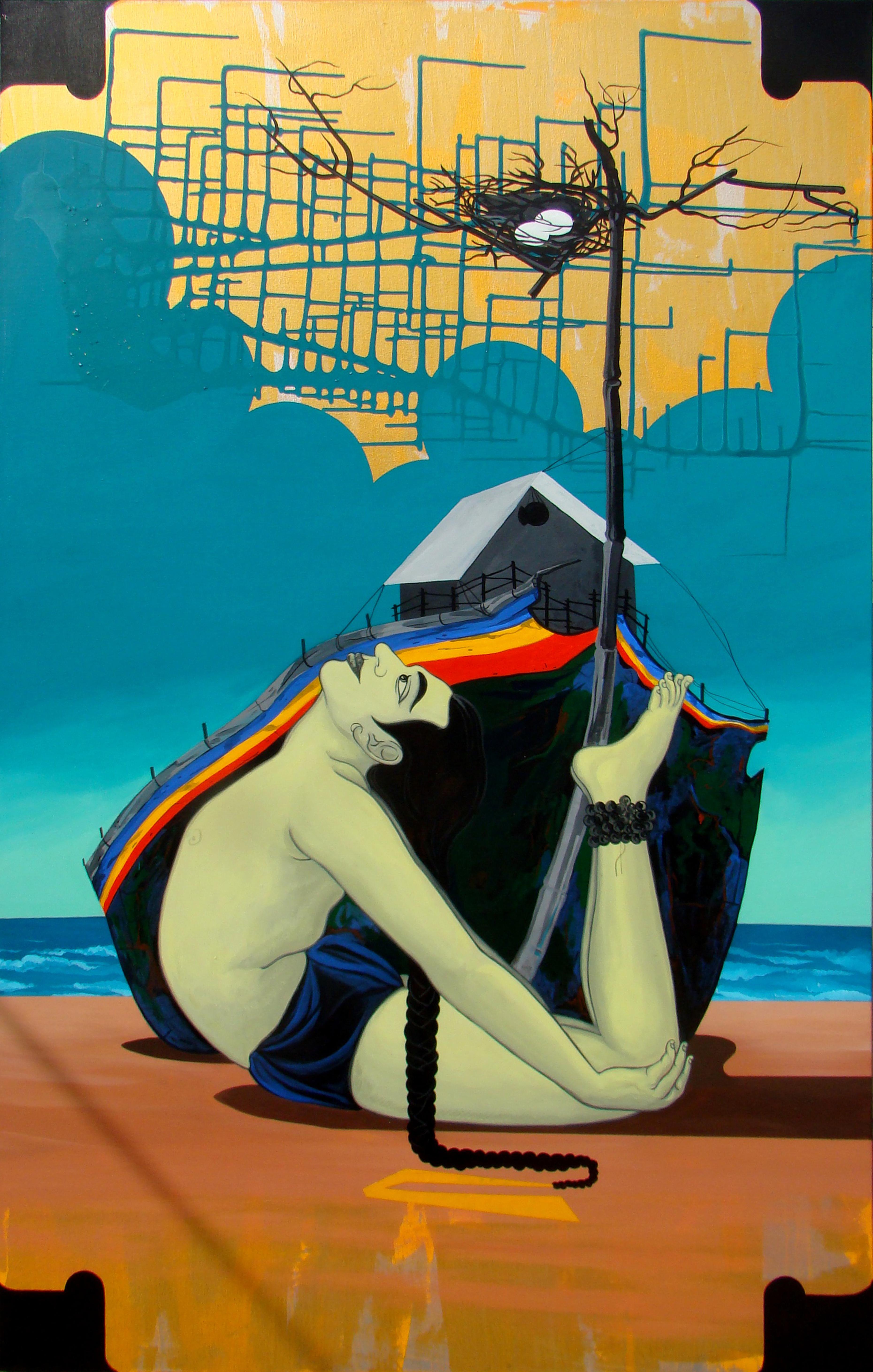 Re Vision, Acrylic on Canvas by Contemporary Indian Artist "In Stock"