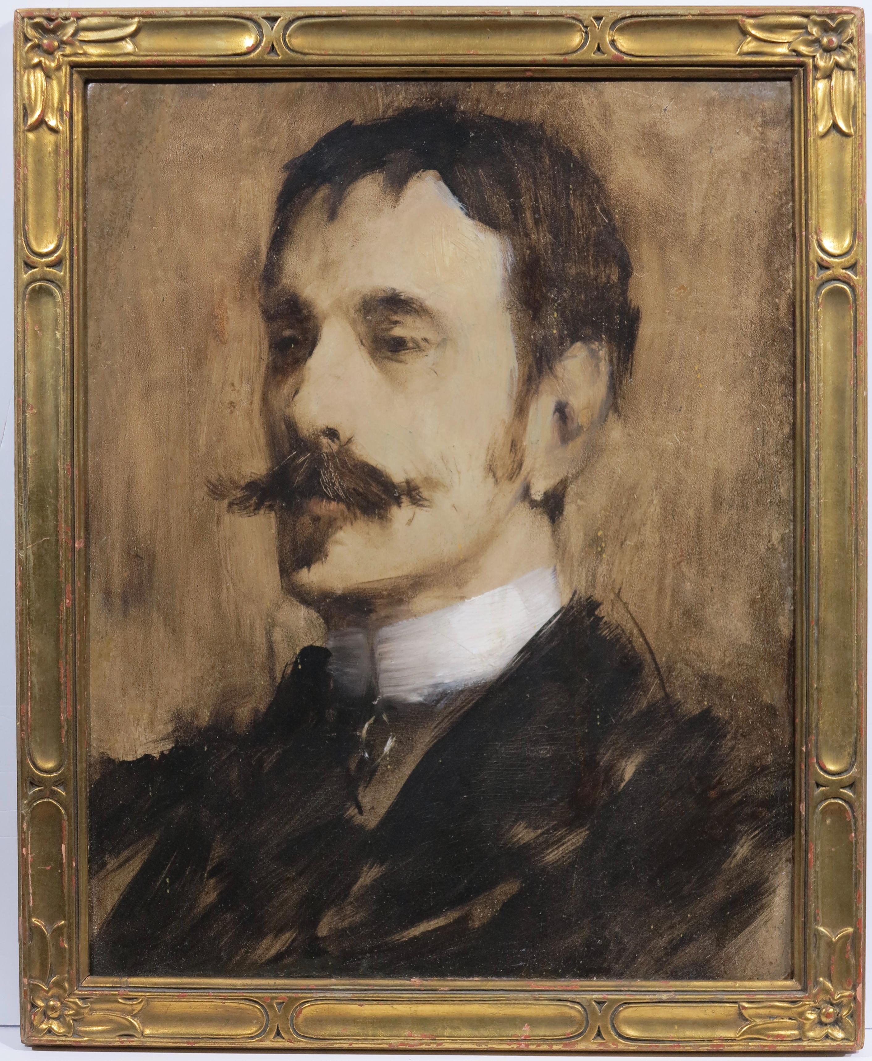 Portrait masculin (William Rapp) - Painting de Birge Harrison