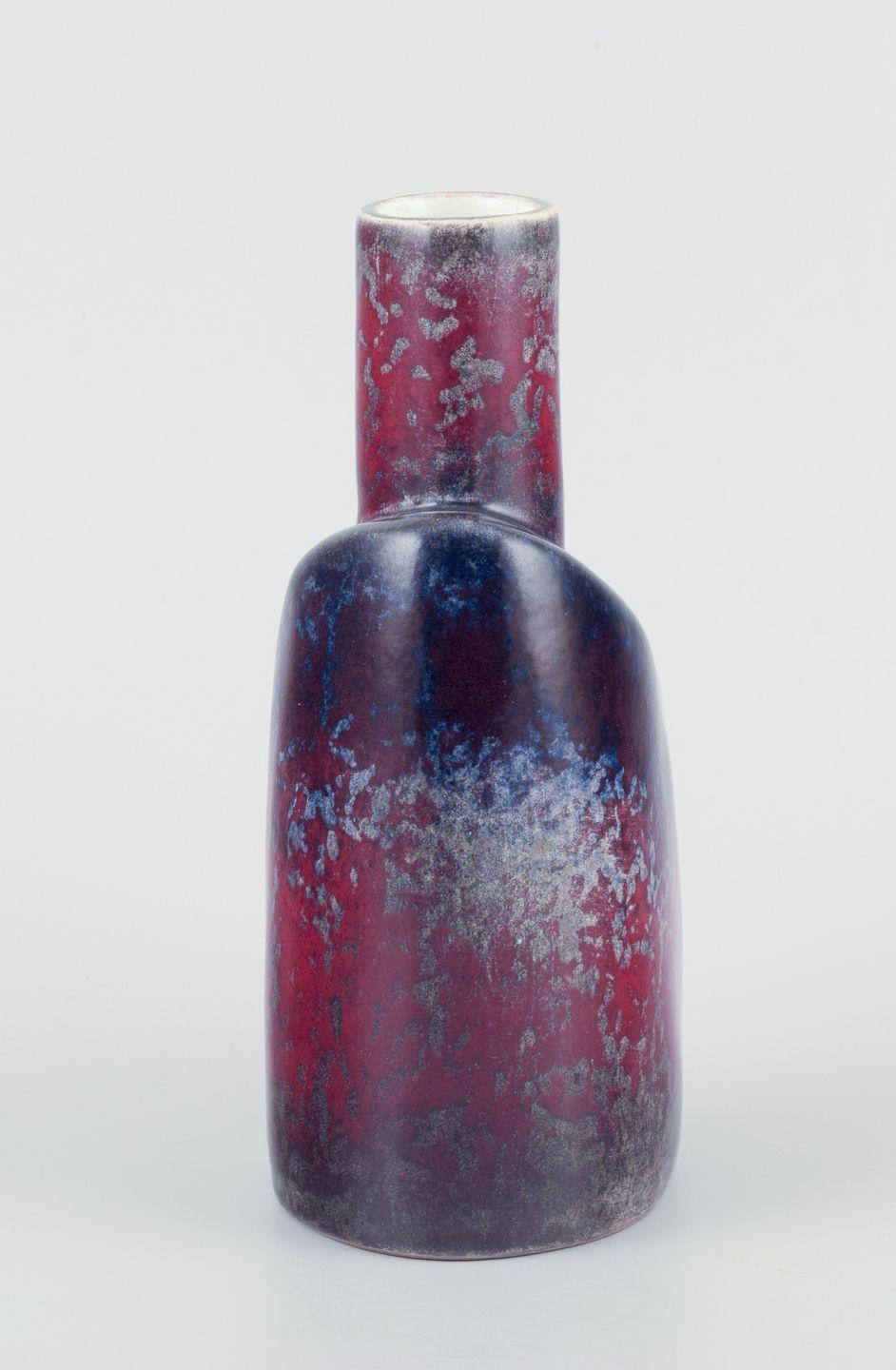 Glazed Birger Åström, Swedish ceramicist. Unique ceramic vase. Organic shape For Sale