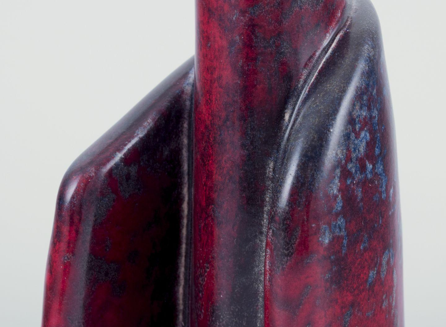 Late 20th Century Birger Åström, Swedish ceramicist. Unique ceramic vase. Organic shape For Sale