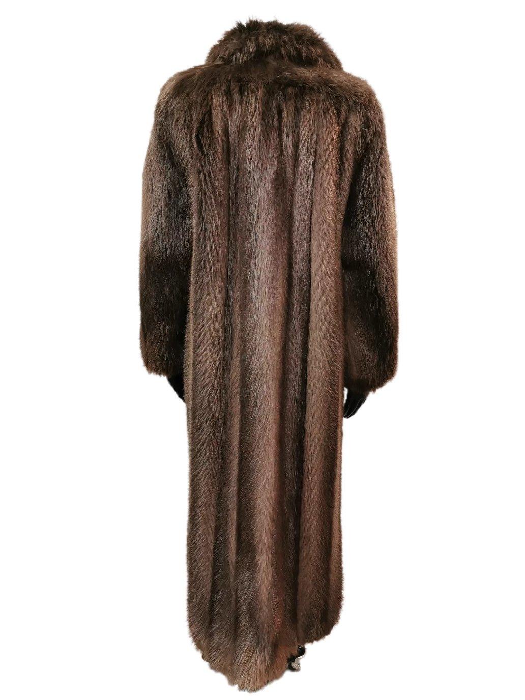 Black Brand new Birger christensen beaver fur coat size 14 For Sale