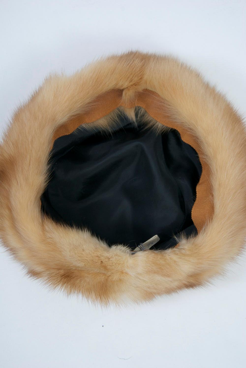 Birger Christensen Broadtail and Sable Hat In Good Condition For Sale In Alford, MA