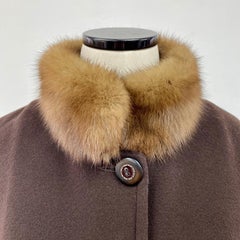 Birger Christensen Cashmere Cape With Sable Fur Collar And Cuffs