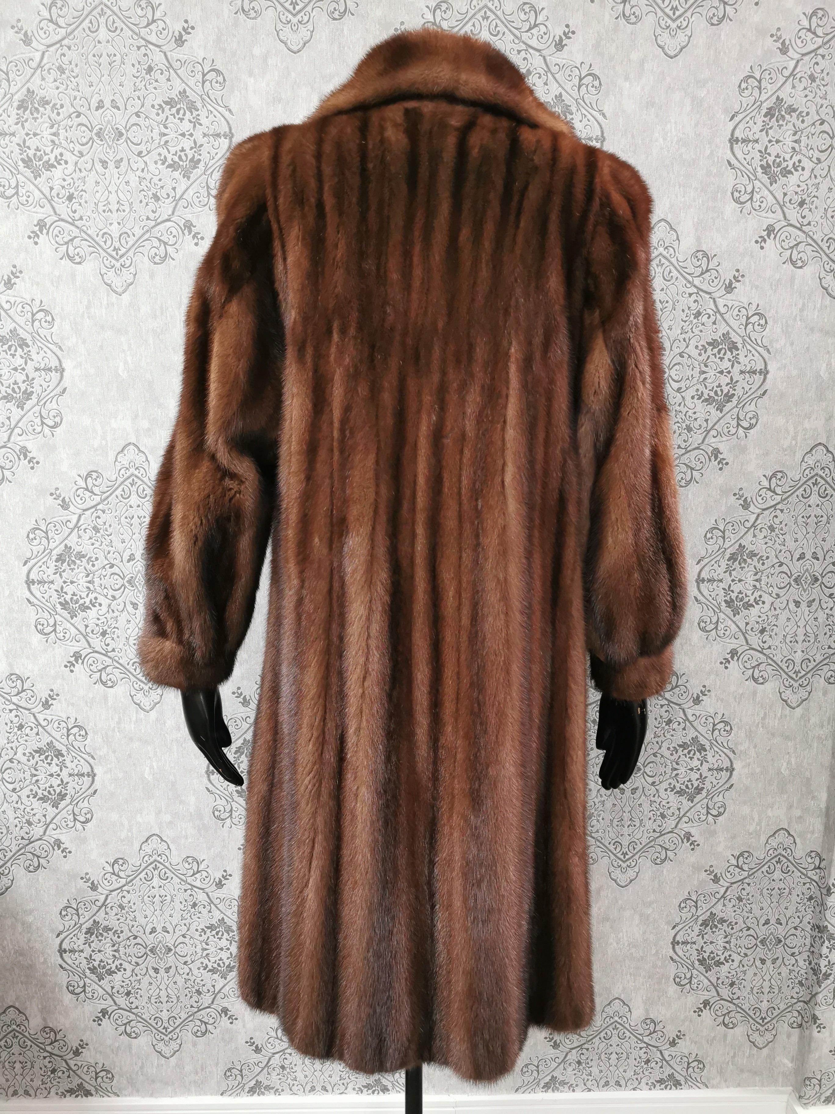 Brown Birger Christensen Demi Buff Mink Fur Coat (Size-8/S) For Sale