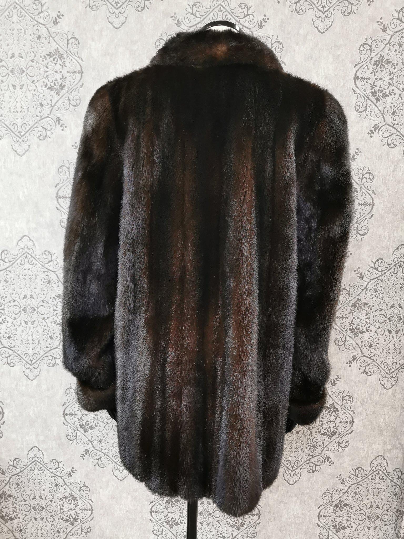 Black Birger christensen mink fur coat size 10 For Sale