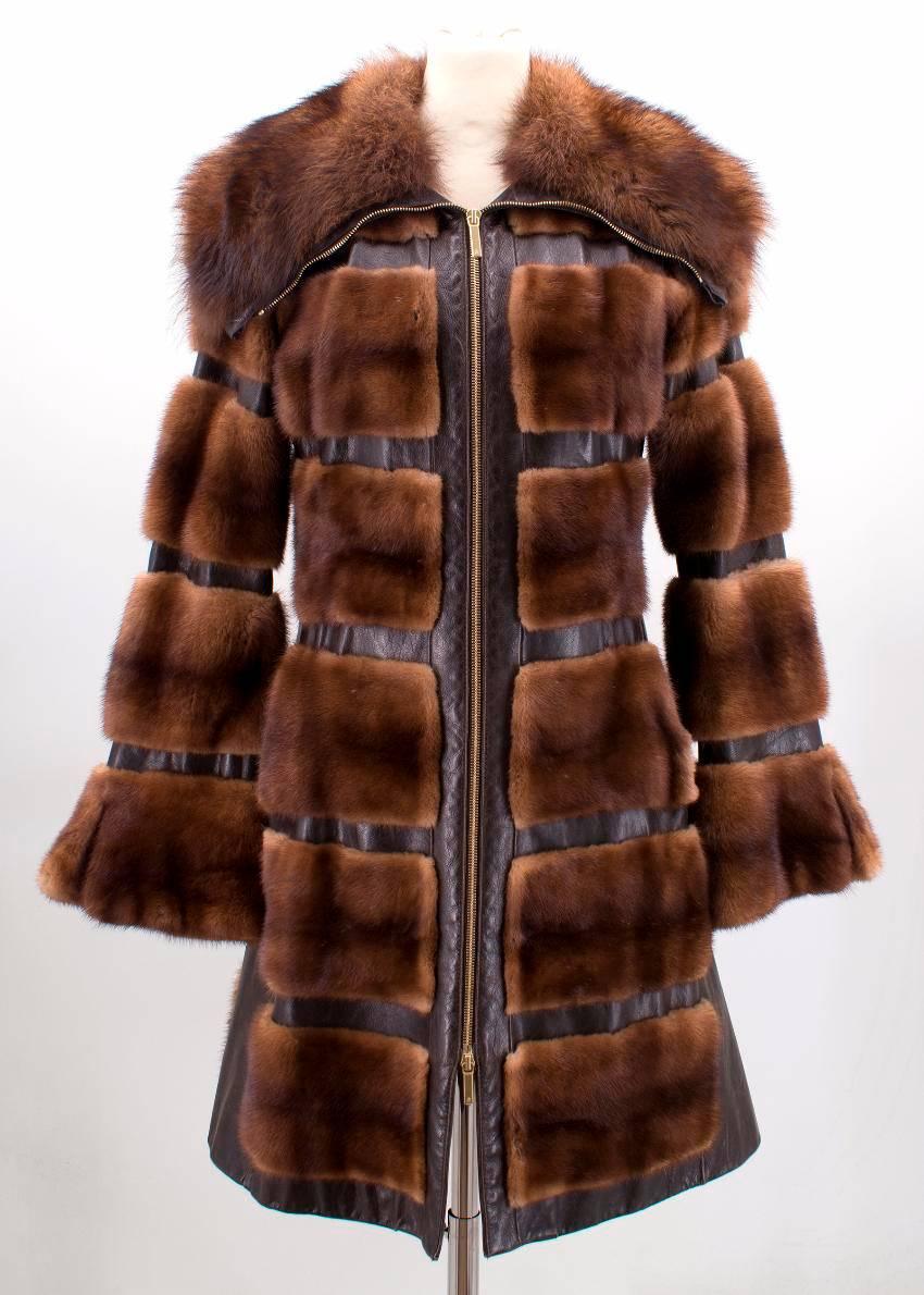 Birger Christensen Mink Panelled Coat (Size: US 6/S)  4