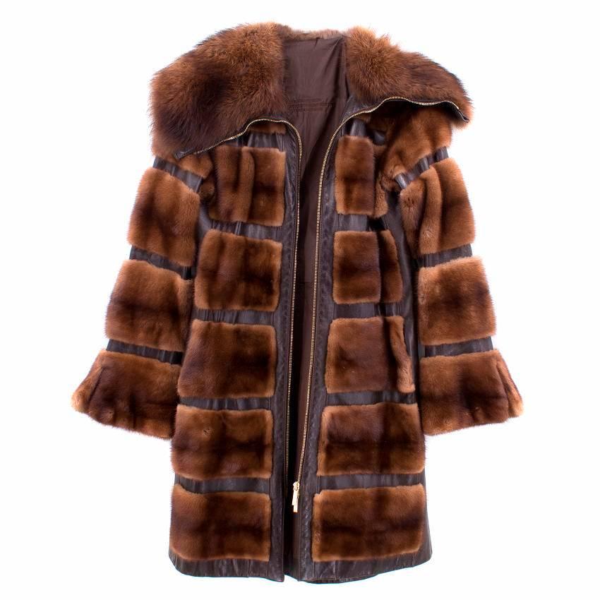 Birger Christensen Mink Panelled Coat (Size: US 6/S)