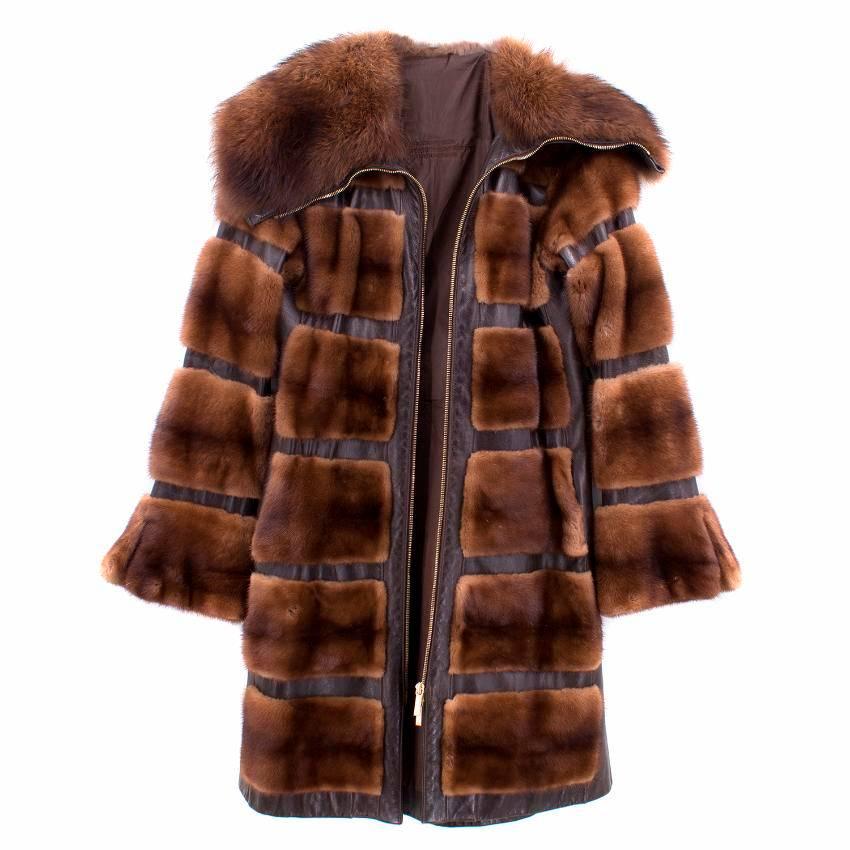 Birger Christensen Mink Panelled Coat (Size: US 6/S) 