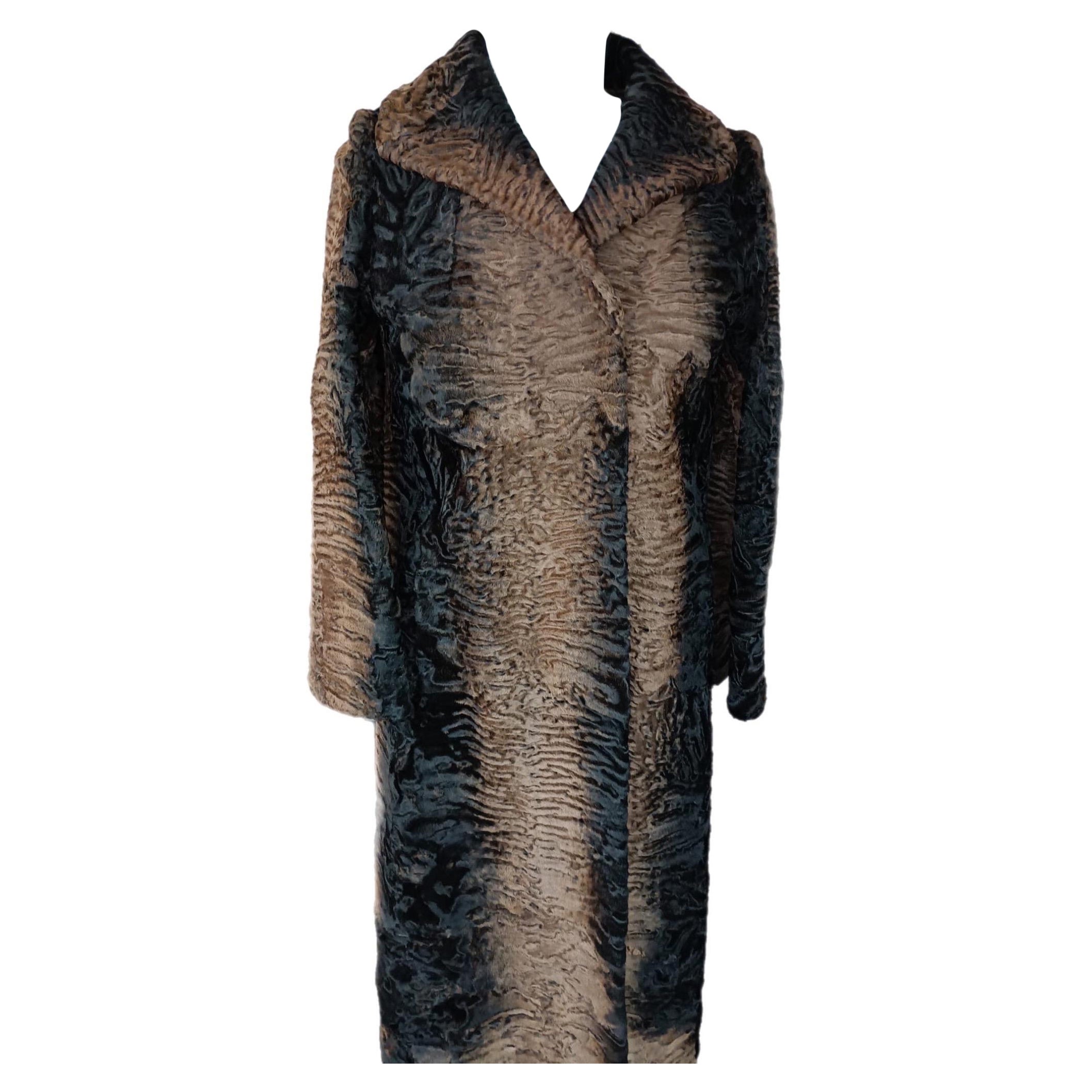 Birger Christensen Ombre swarkara broadtail fur coat size 8/M For Sale
