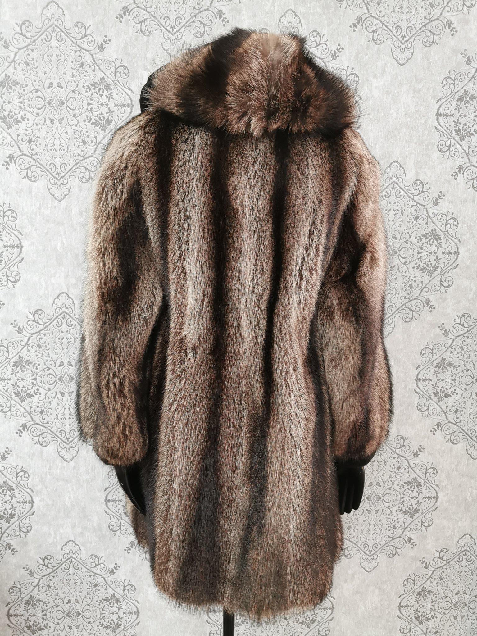 Women's Birger christensen raccoon fur coat with sheared beaver trim size 4-6