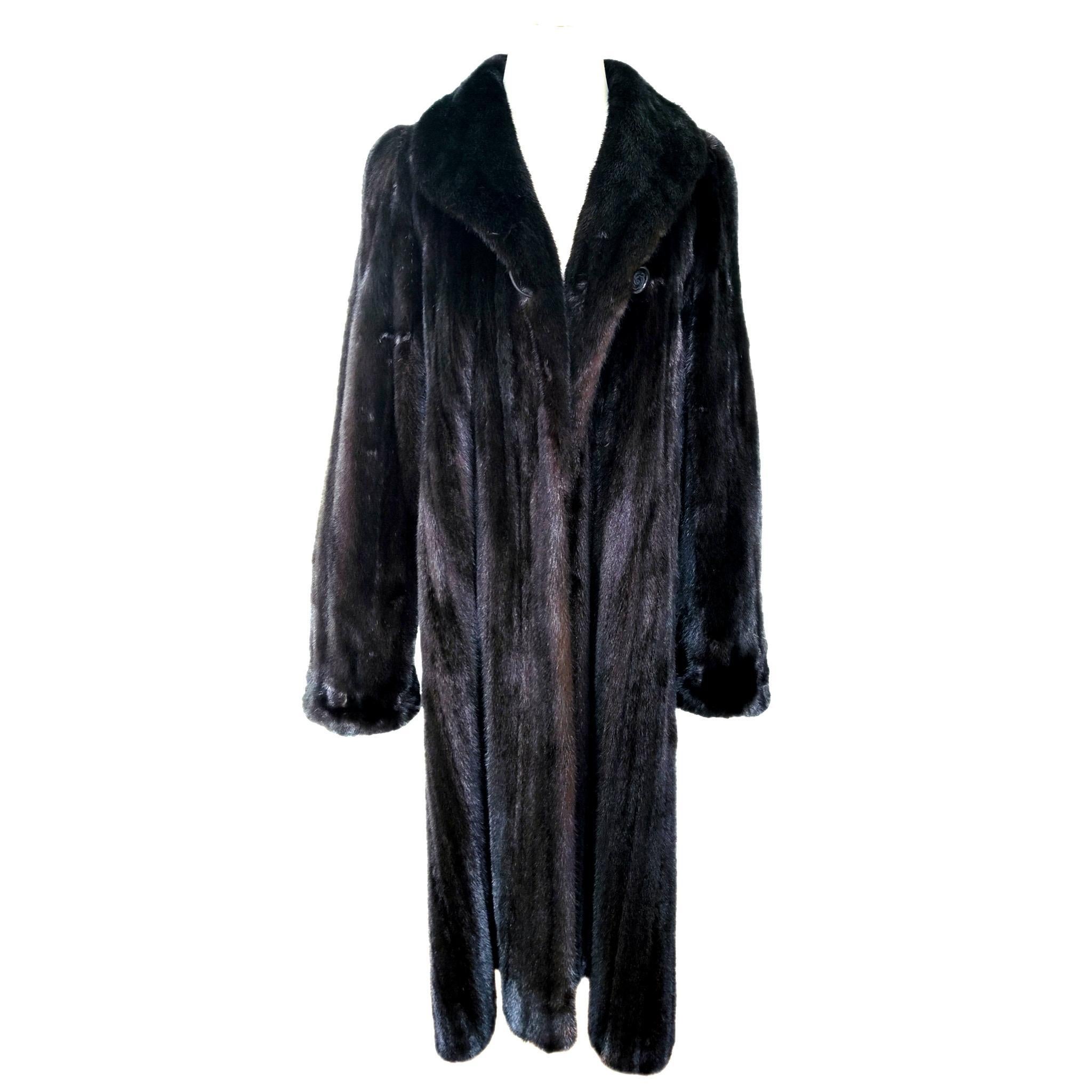 Birger Christensen Ranch Manteau imperméable en fourrure de vison pour femme (taille 14-16 M/L) en vente 11