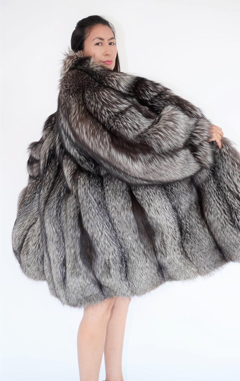 Manteau Vintage En Renard De Sibérie - Taille S, Doublure Soie, édition Limitée Fait Main