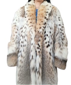 Birger Christensen abrigo de piel de lince blanco 18/XL