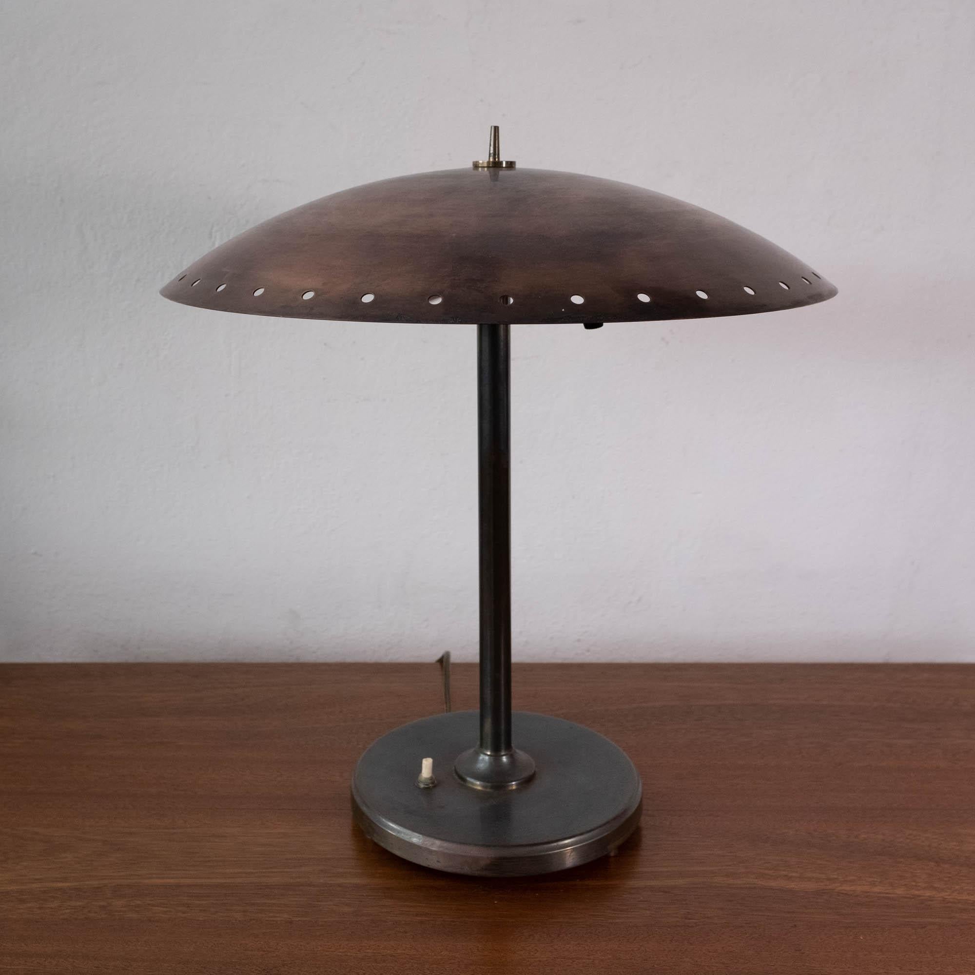 Birger Dahl Sonnico Brass Table Lamp, Norway, 1950s In Good Condition In San Diego, CA