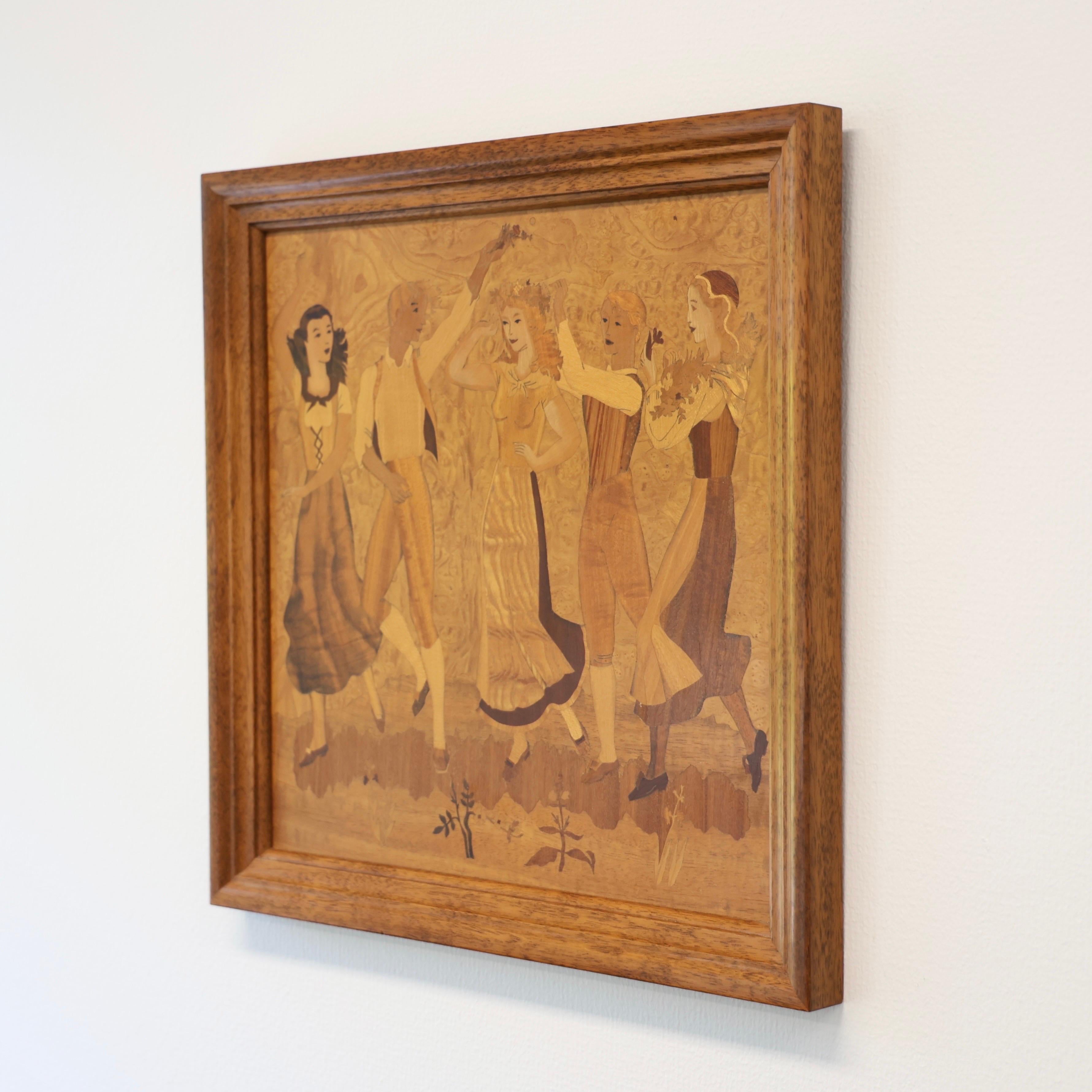Arte mural de intarsia Birger Ekman, 1939, Suecia Marquetería en venta