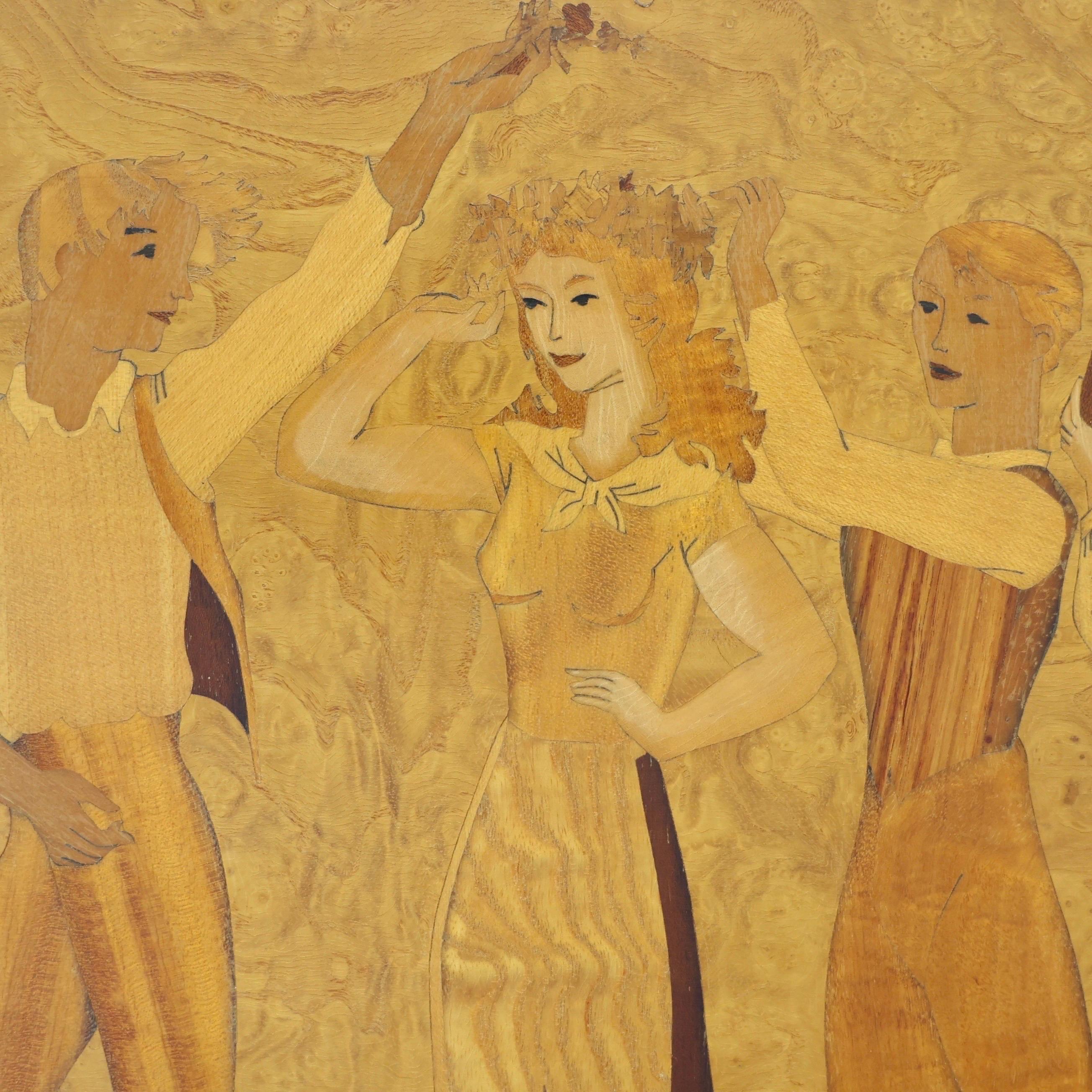 Arte mural de intarsia Birger Ekman, 1939, Suecia mediados del siglo XX en venta