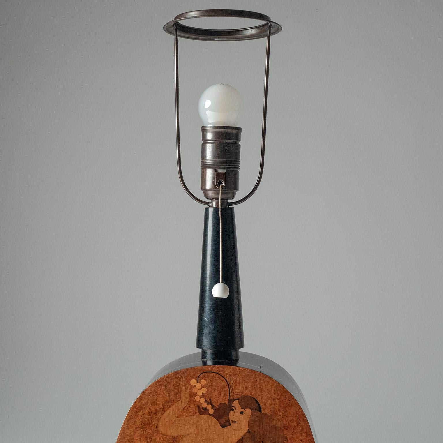 Birger Ekman Marquetry Table Lamp, 1939 1