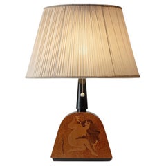 Birger Ekman Marquetry Table Lamp, 1939